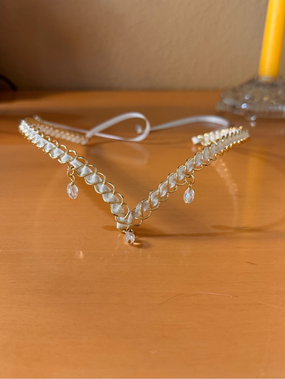 Gold Braided Crystal Tiara/Crown